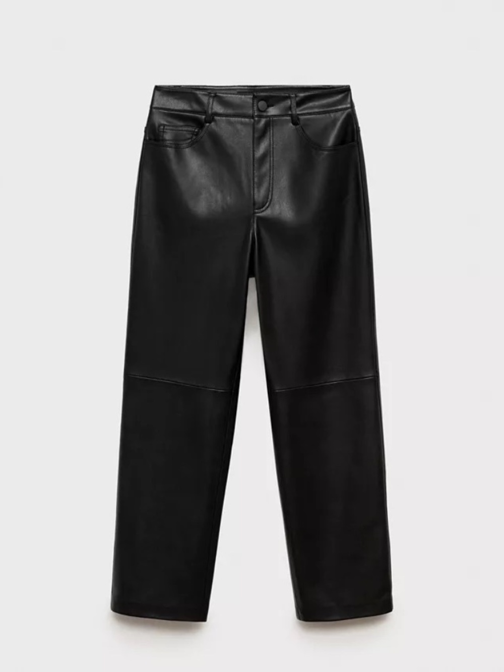 MANGO Leather-Effect Straight Pants